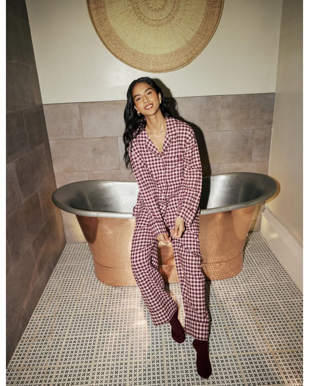 Nobody's Child Brown Gingham Pyjama Set
