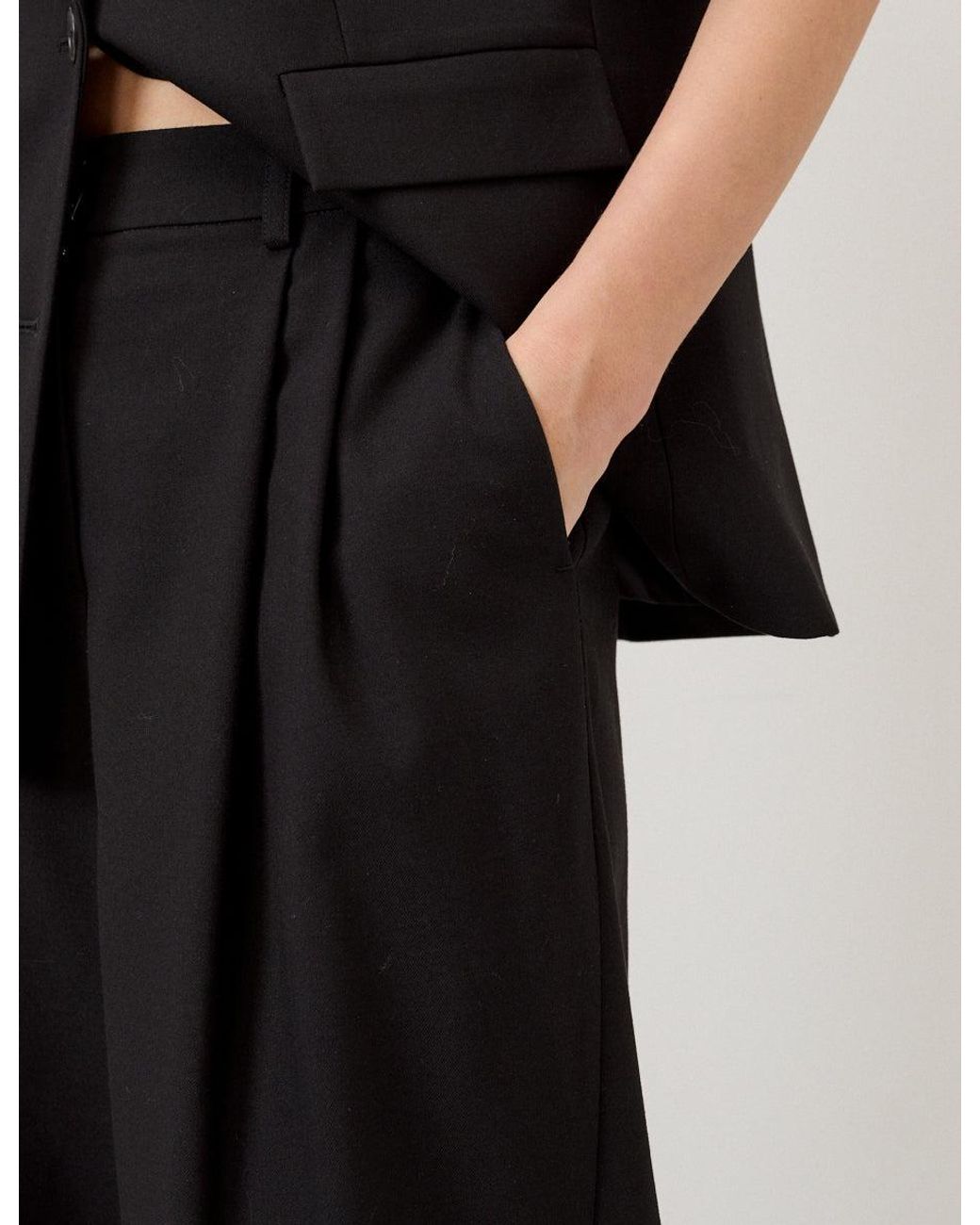 Nobody's Child Black Pleated Wide Leg Trousers