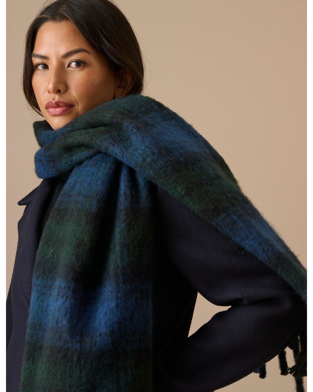 Nobody's Child Black And Check Blanket Scarf