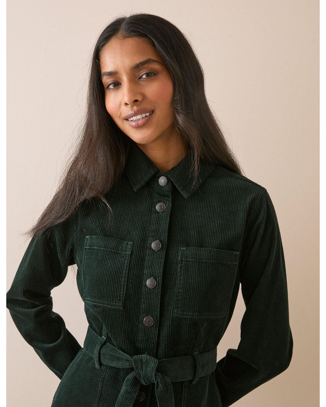Nobody's Child Natural Cord Finchley Mini Shirt Dress