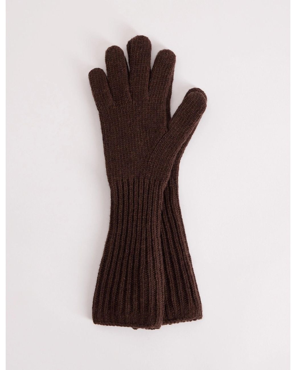 Nobody's Child Brown Longline Wool-Blend Glove