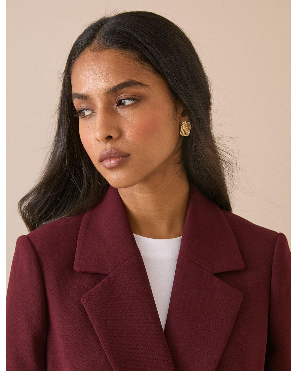 Nobody's Child Red Burgundy Double Breasted Alicia Blazer