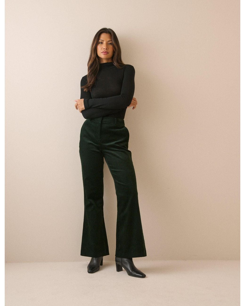 Nobody's Child Natural Dark Cord Flared Trousers