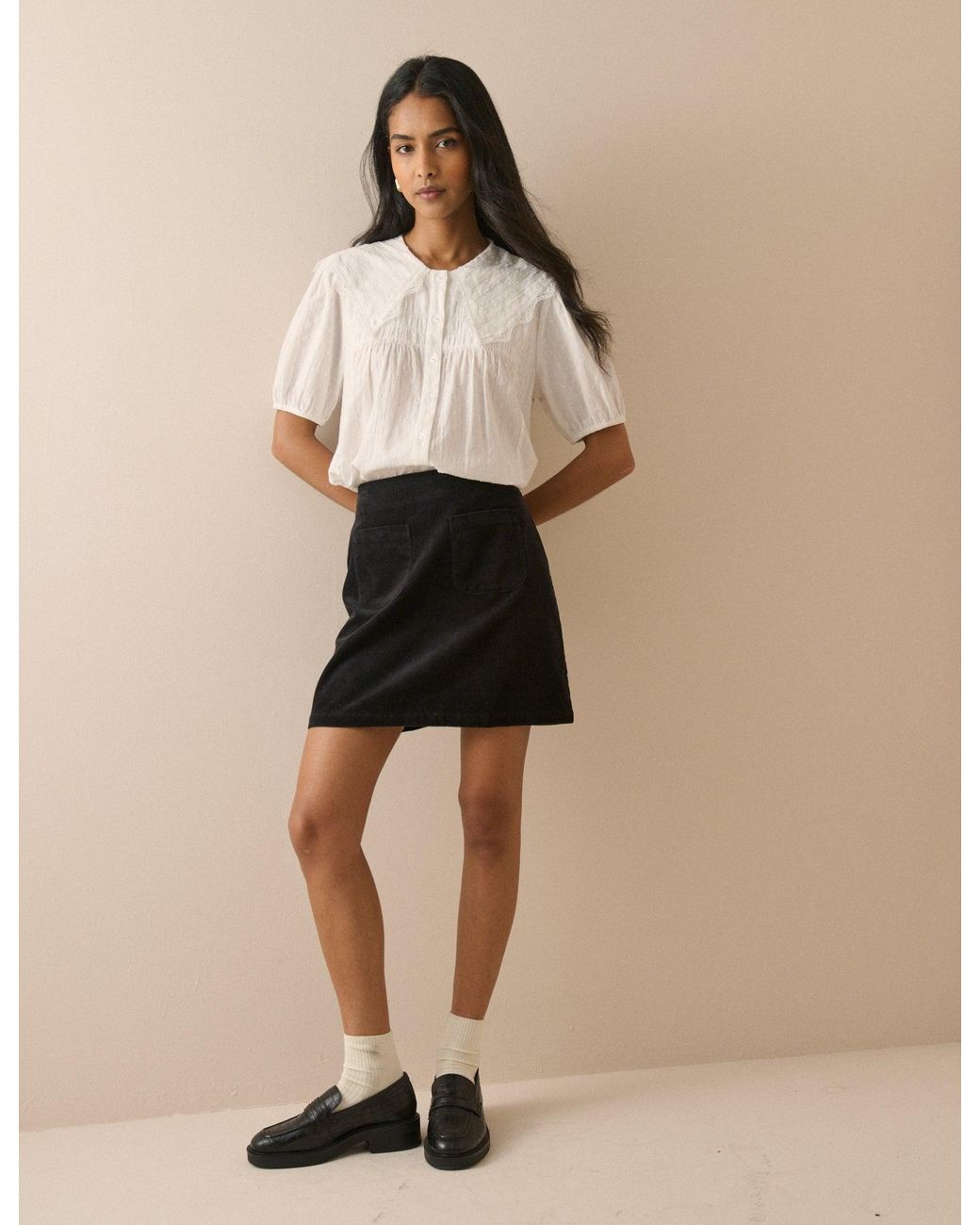 Nobody's Child Natural Cord Patch Pocket Mini Skirt