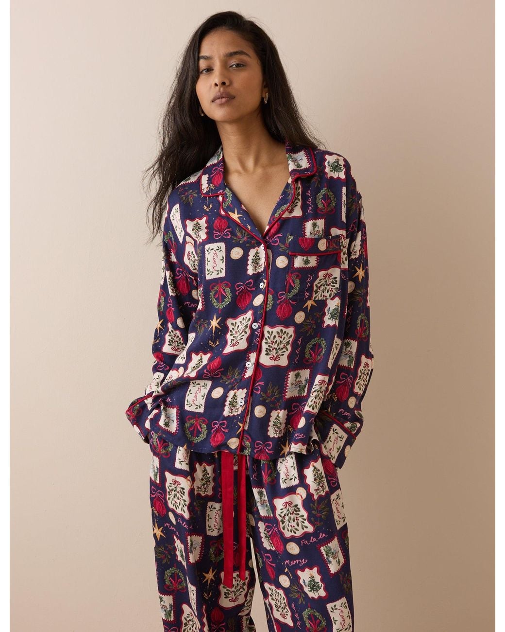 Nobody's Child Purple Festive Print Pyjama Set