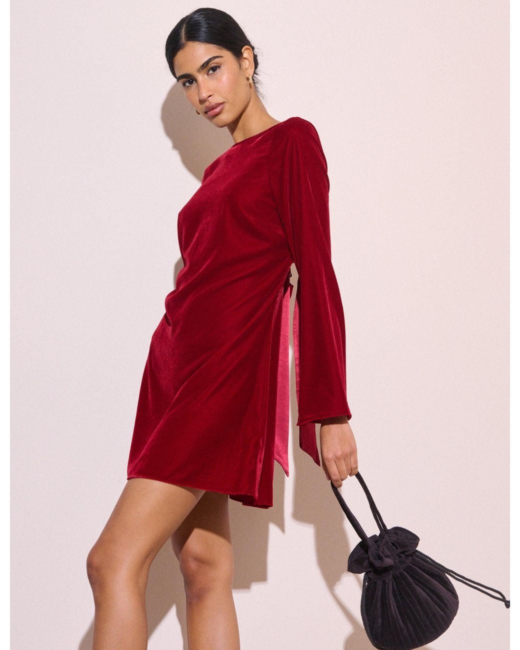 Nobody's Child Red Velvet Joelle Mini Dress