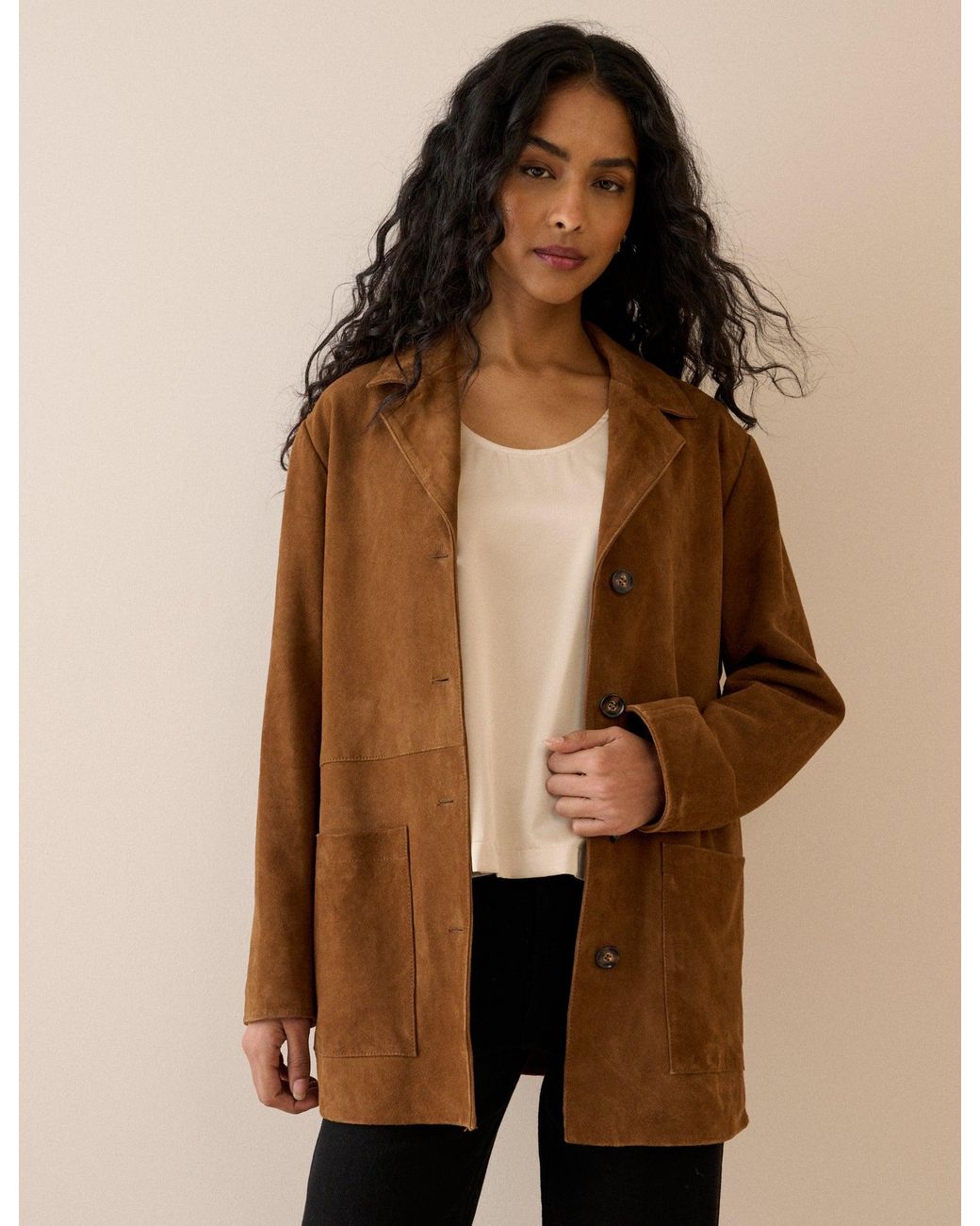 Nobody's Child Natural Suede Blazer Jacket