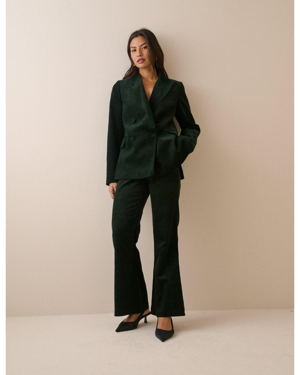Nobody's Child Natural Dark Cord Double Breasted Alicia Blazer
