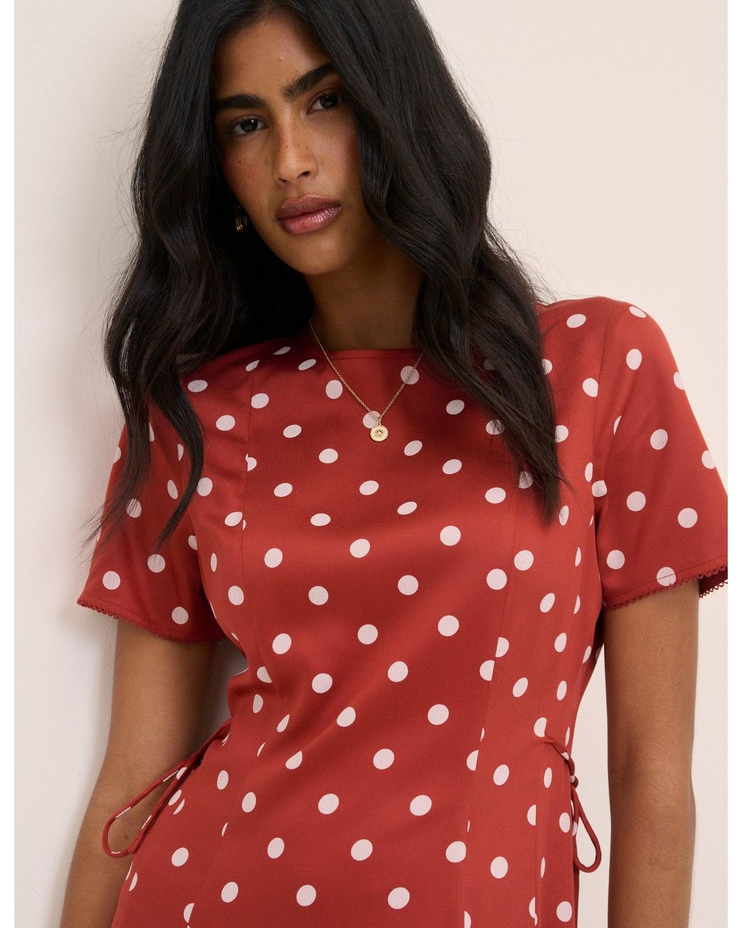 Nobody's Child Red Polka Dot Gaia Midi Dress