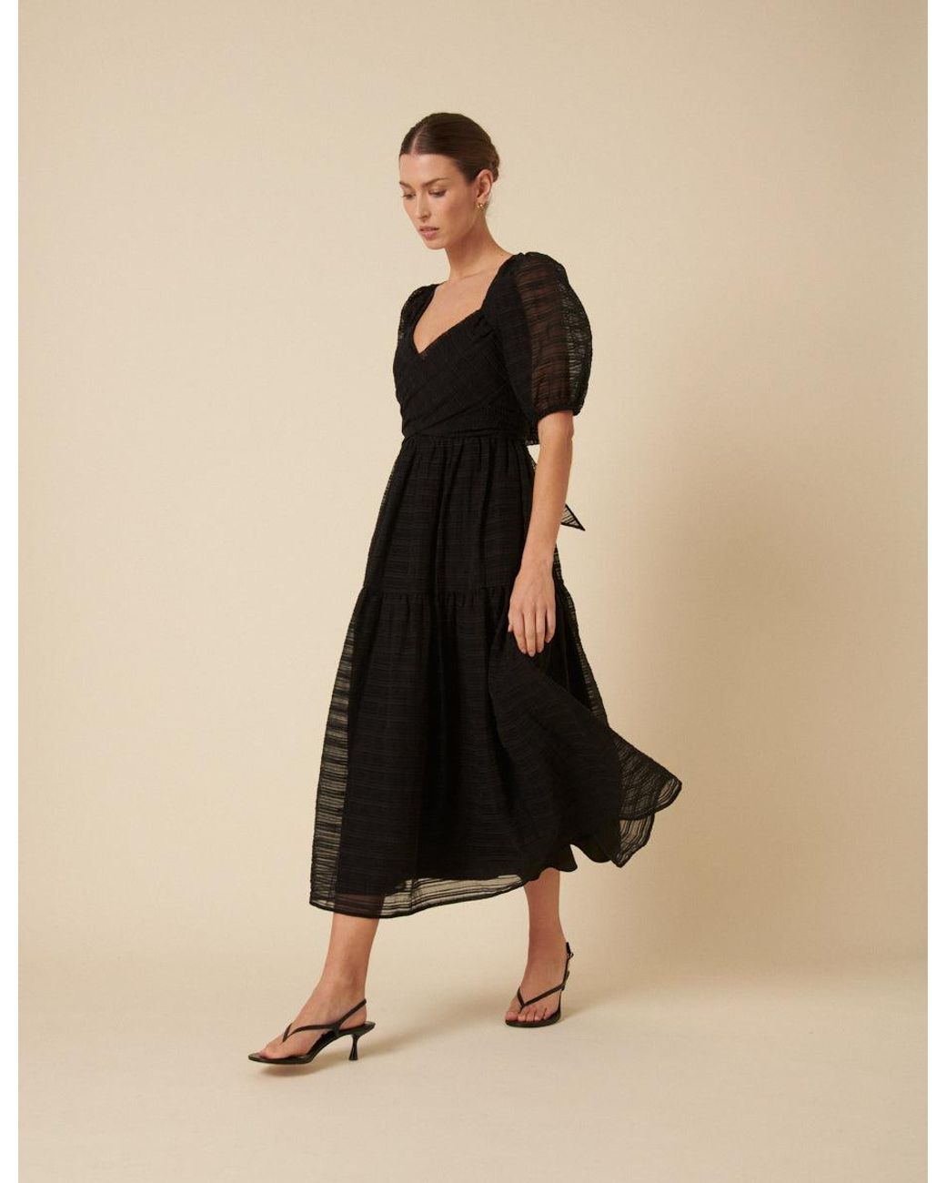 Nobody's Child Natural Organza Sadie Midi Dress