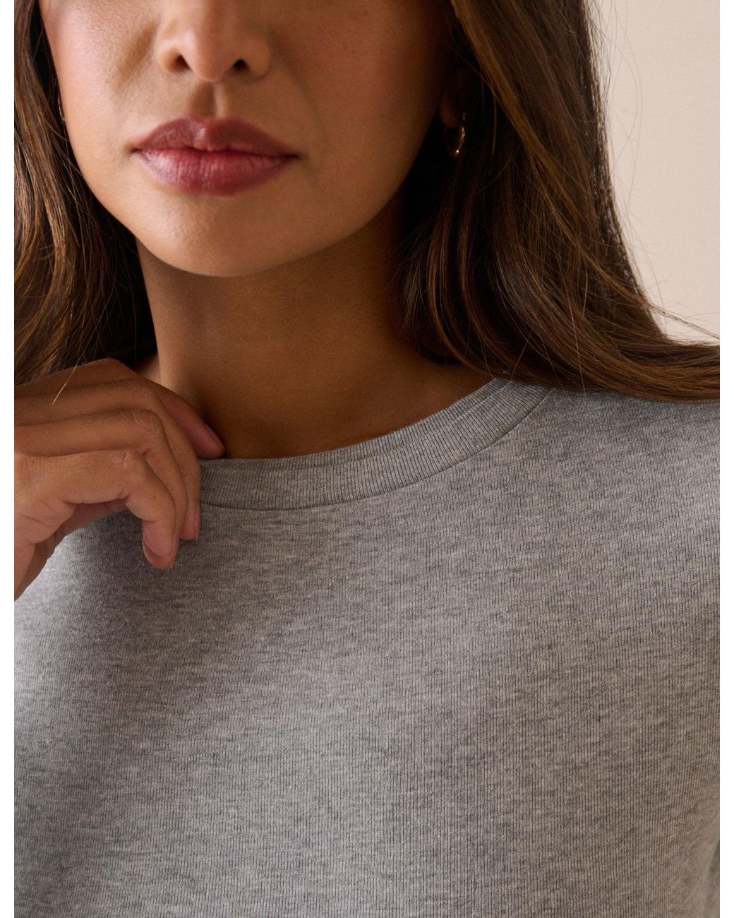 Nobody's Child Blue Marl Double Layer Trim Modal-Rich Top
