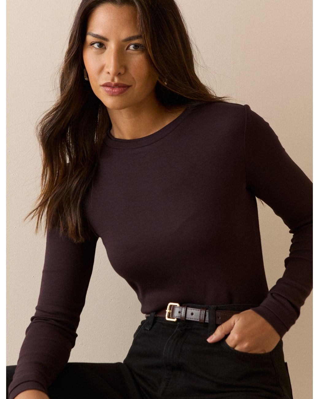 Nobody's Child Black Double Layer Trim Modal-Rich Top