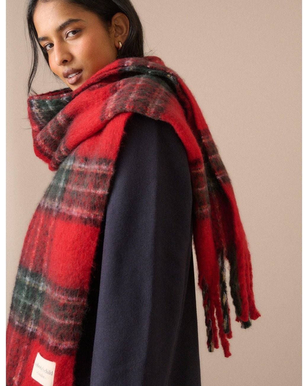 Nobody's Child Red Tartan Blanket Scarf