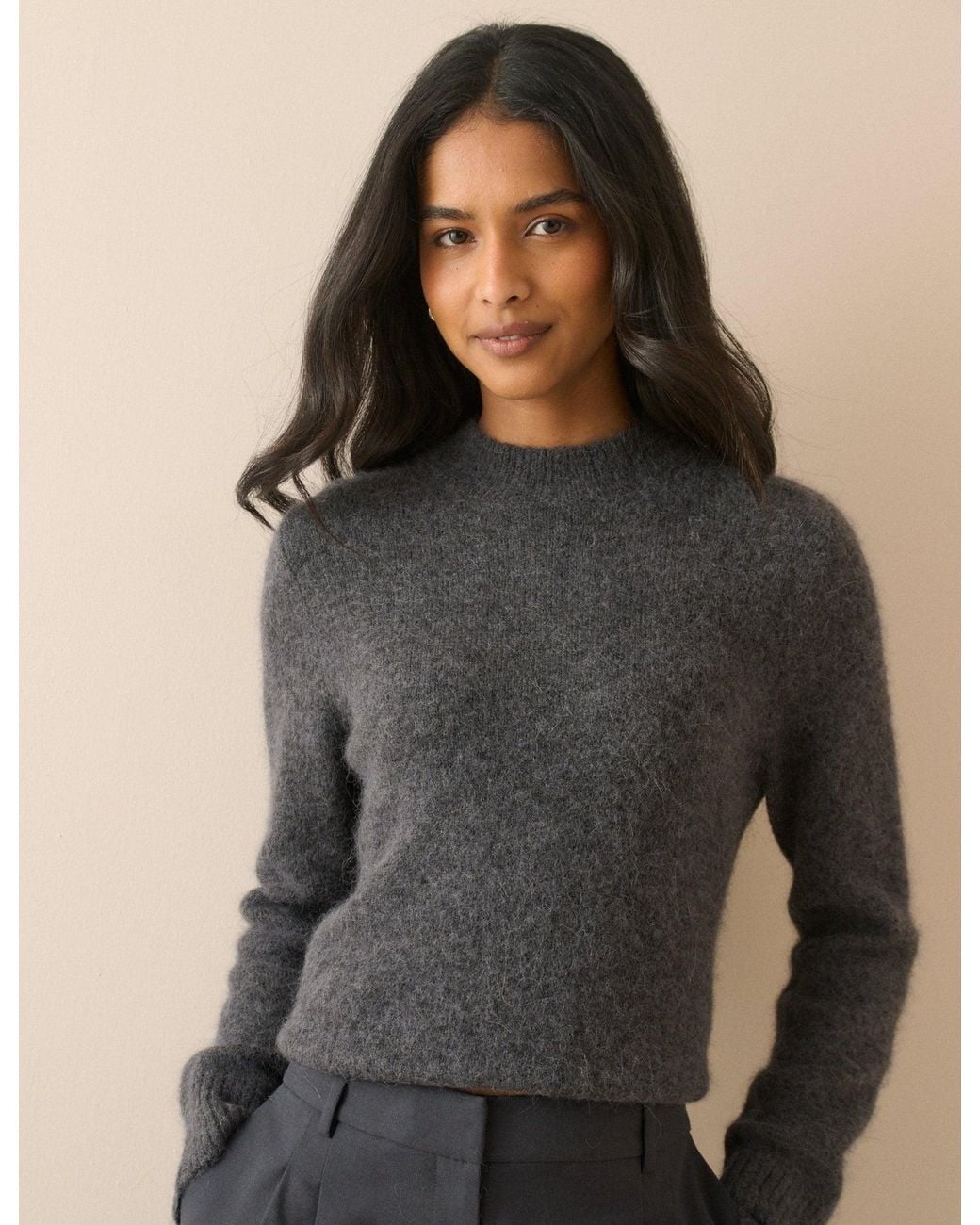 Nobody's Child Black Ribbed Trim Jumper