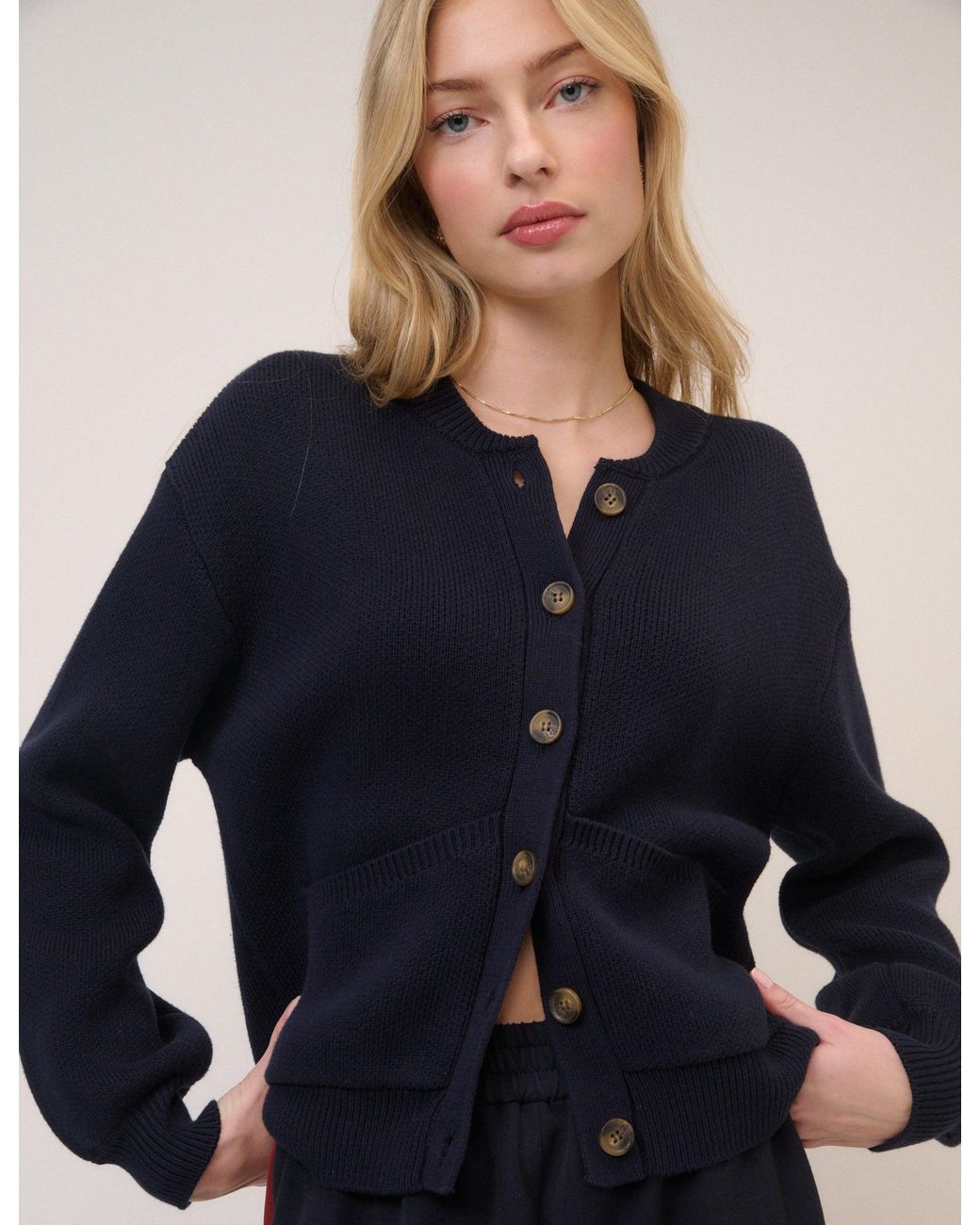 Nobody's Child Blue Stitch Bomber Cardigan