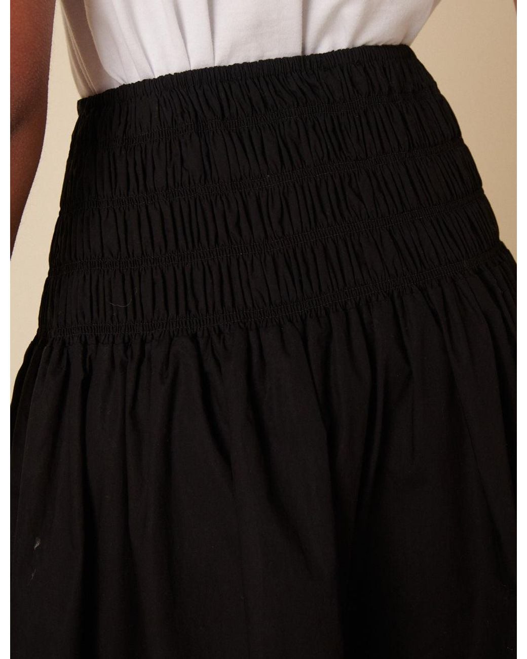 Nobody's Child Natural Drop Waist Shirred Midi Skirt