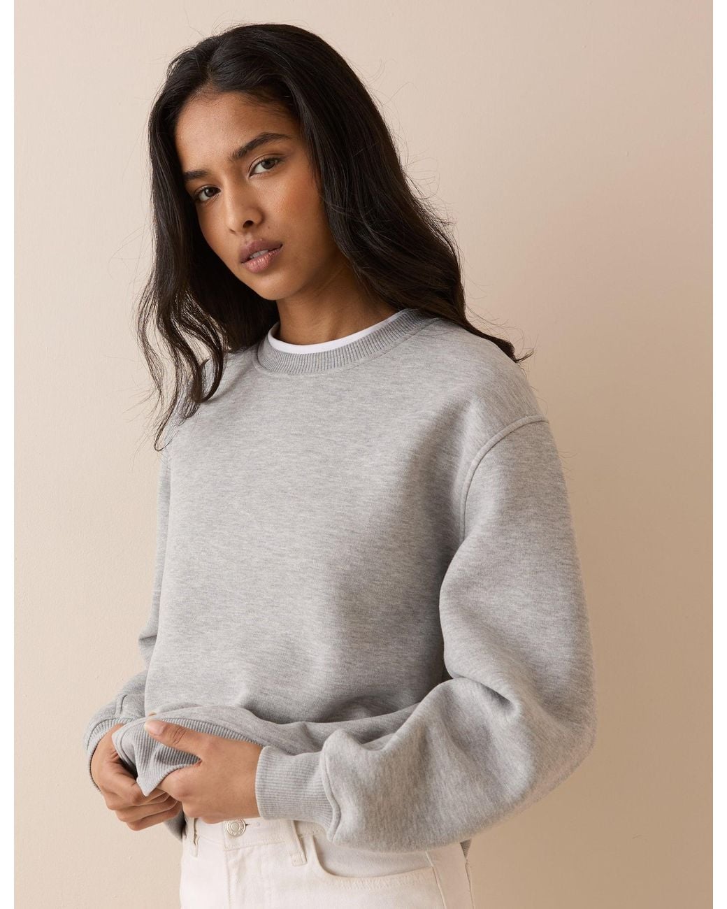 Nobody's Child Brown Marl Ribbed Trim Jumper