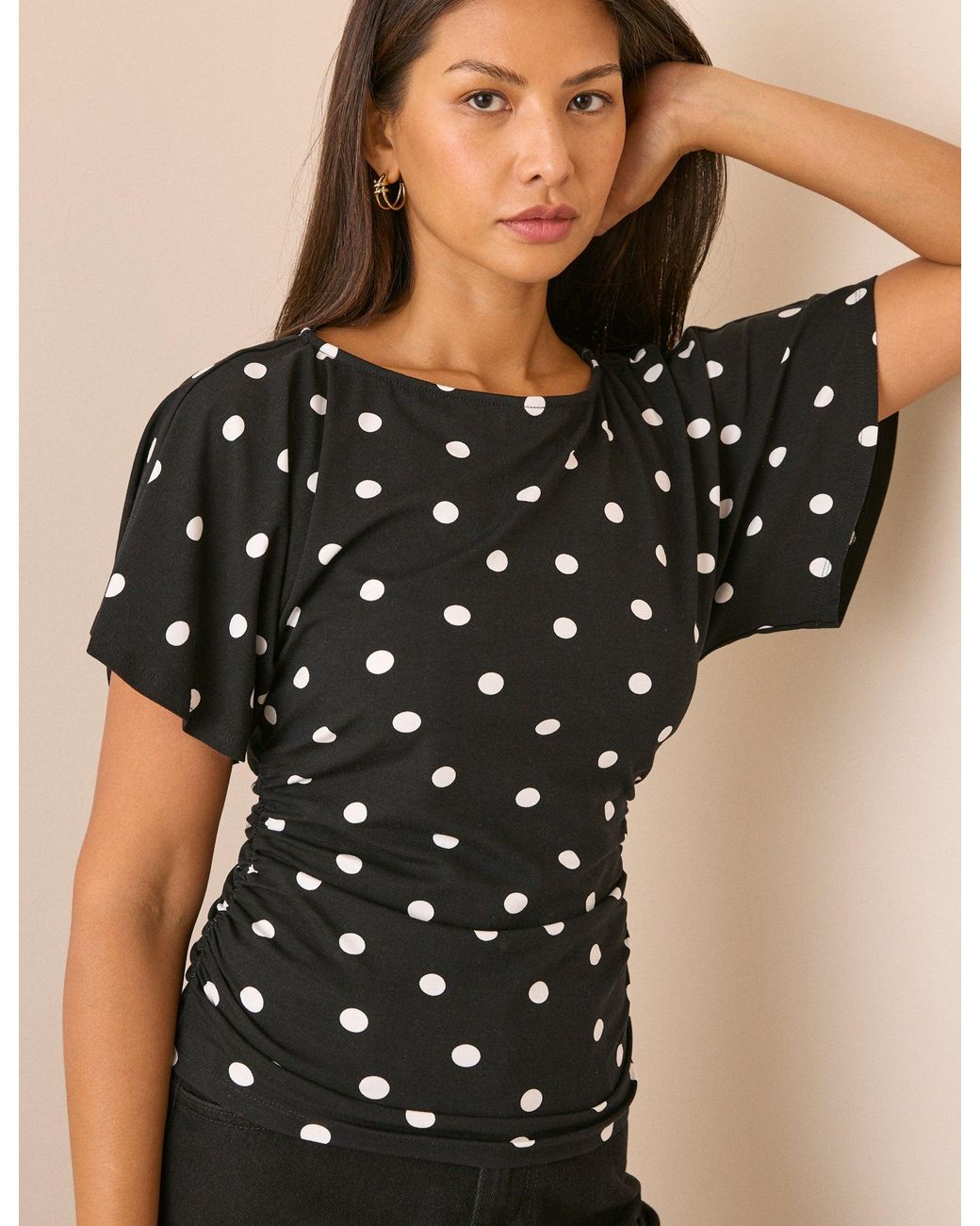 Nobody's Child Black Grown On Neck Printed Top