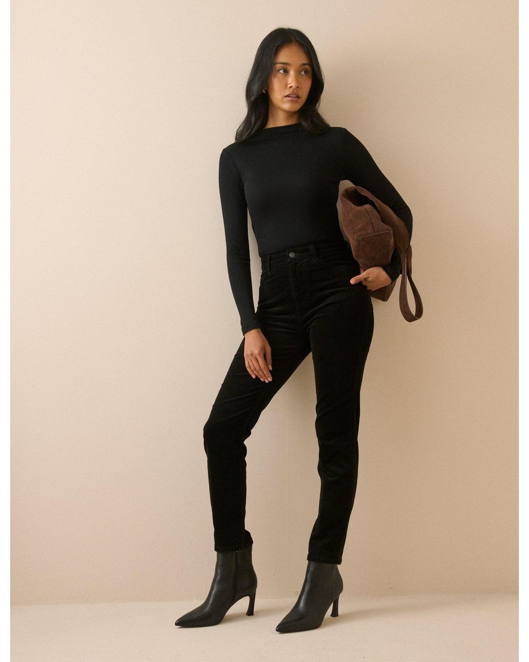 Nobody's Child Natural Cord Mid Rise Chelsea Skinny Jeans