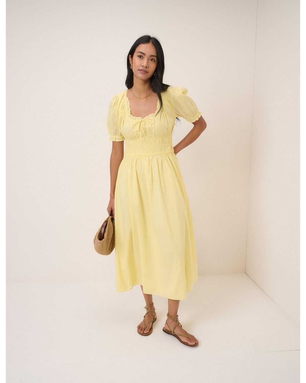 Nobody's Child Natural Butter Tula Midi Dress