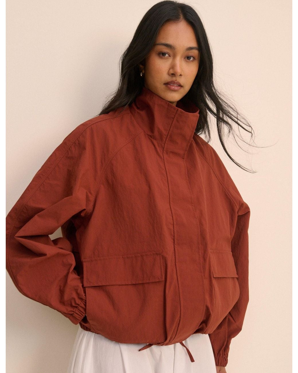 Nobody's Child Brown Rust Funnel Neck Melza Jacket