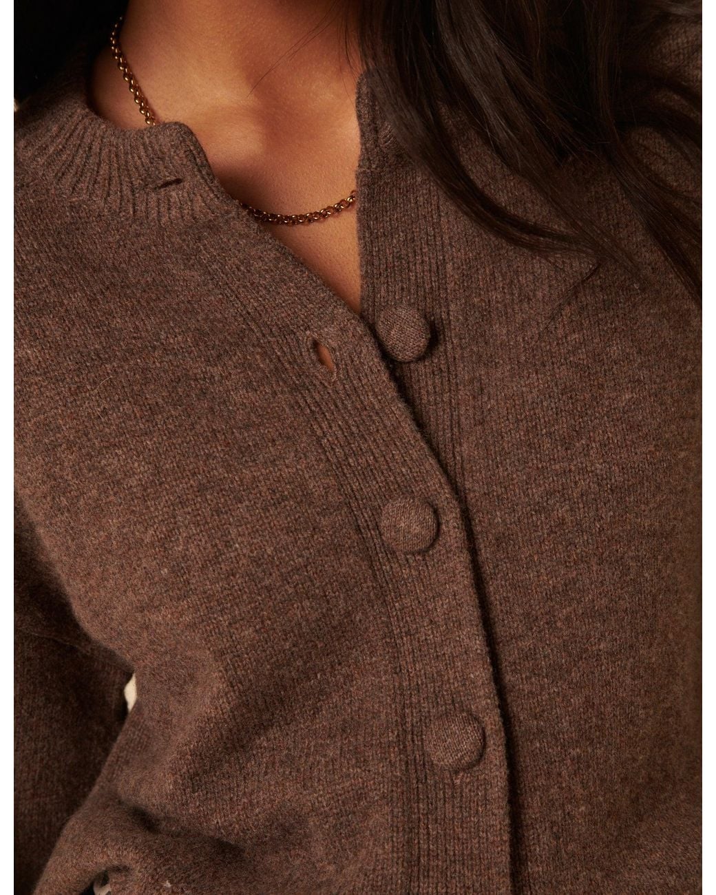 Nobody's Child Brown Wool Saddle Lily Cardigan