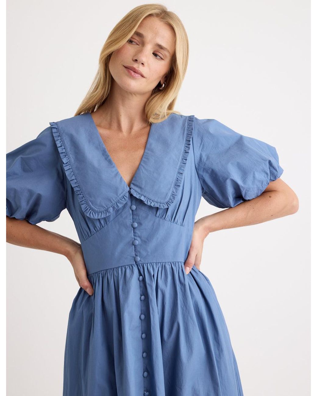 Nobody's Child Peter Pan Collar Sara Midi Dress in Blue | Lyst UK