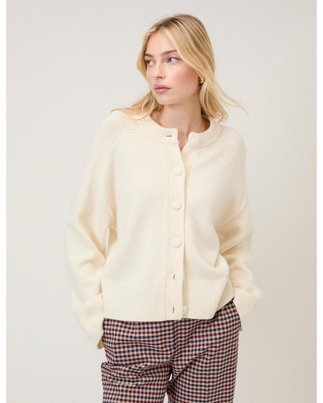 Nobody's Child Natural Wool Saddle Shoulder Cardigan