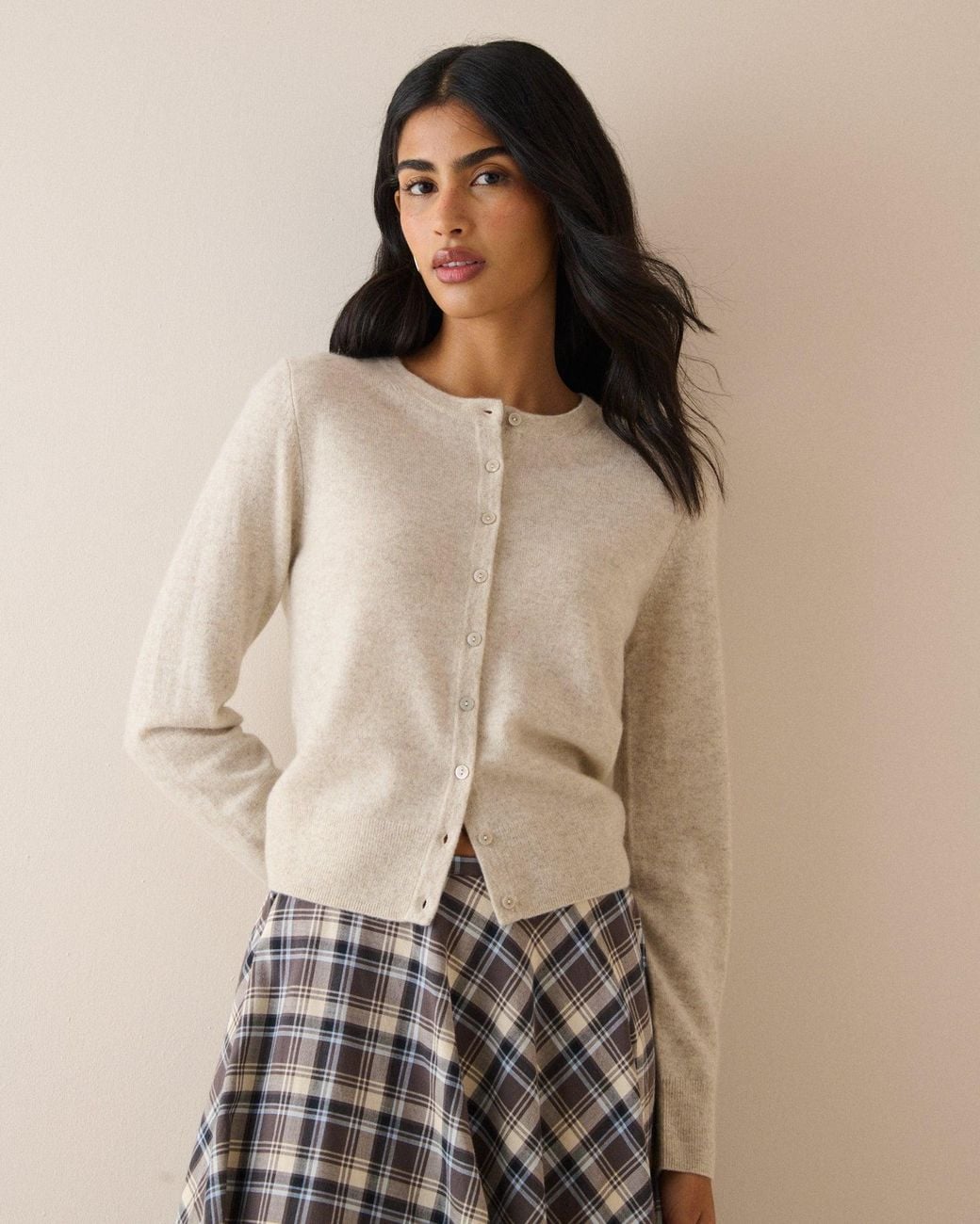 Nobody's Child Natural Oatmeal Cashmere Cardigan
