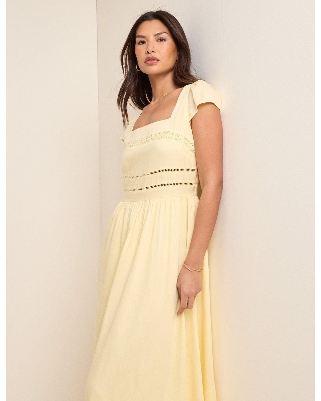 Nobody's Child Natural Butter Square Neck Jessy Maxi Dress
