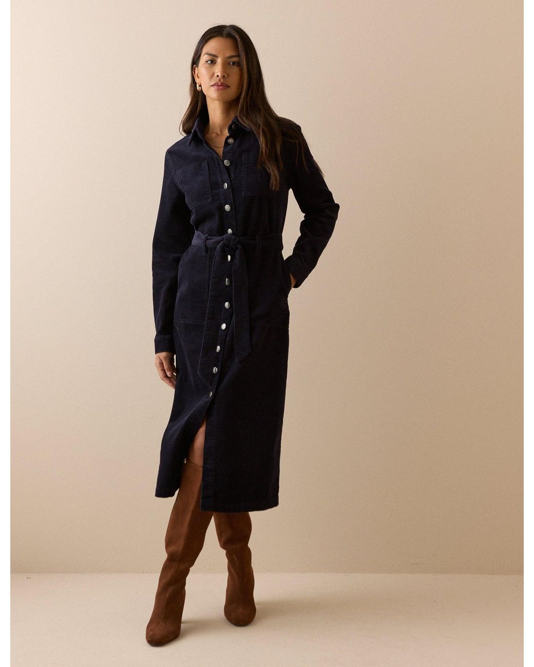 Nobody's Child Natural Cord Finchley Shirt Dress