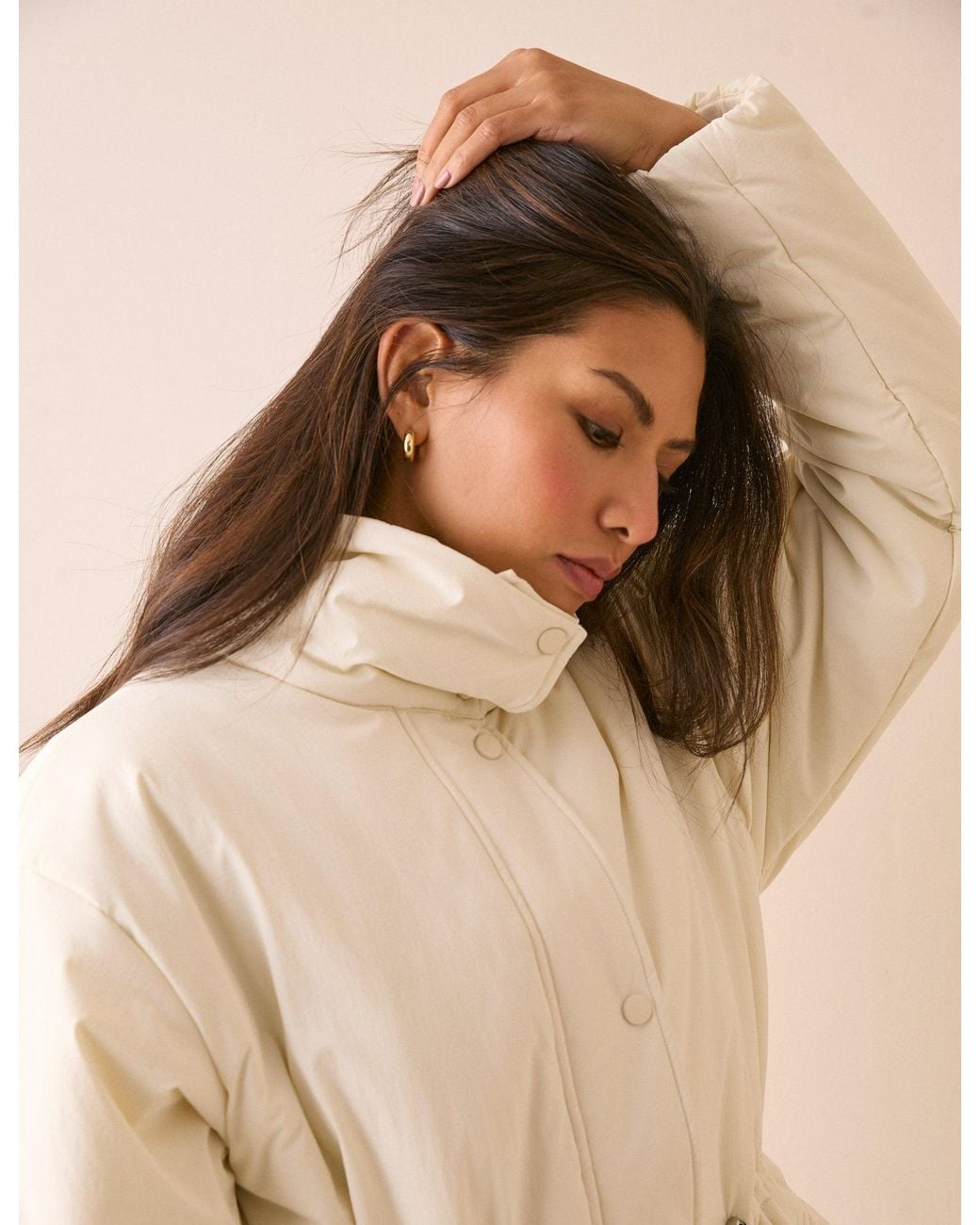 Nobody's Child Natural Funnel Neck Puffer Jacket