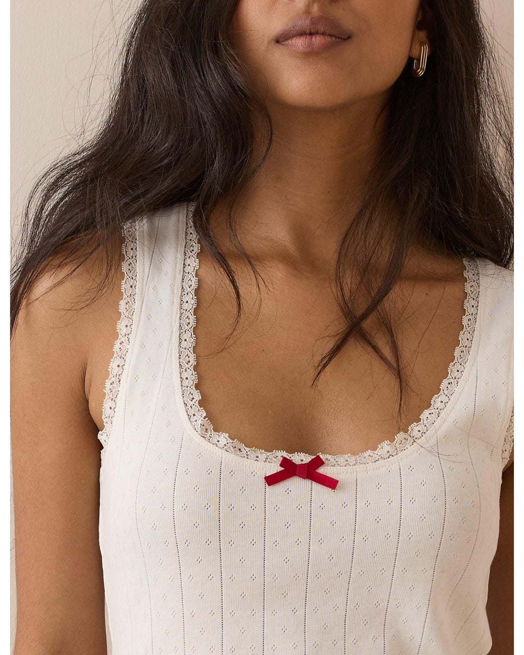 Nobody's Child Red Pointelle Jersey Vest