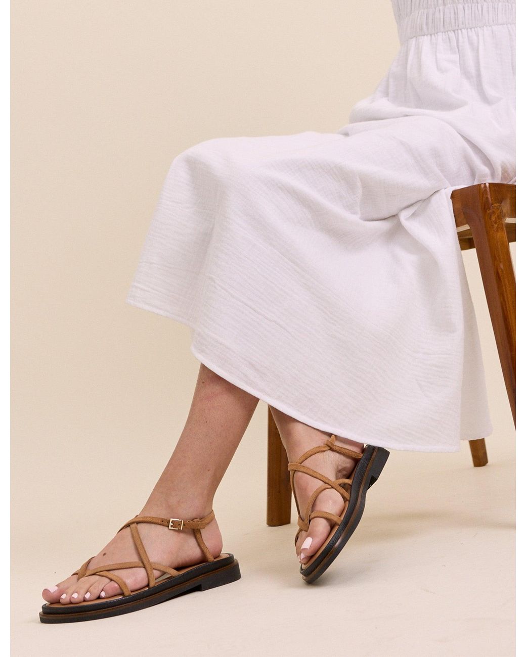 Nobody's Child Pink Suede Strappy Sandals