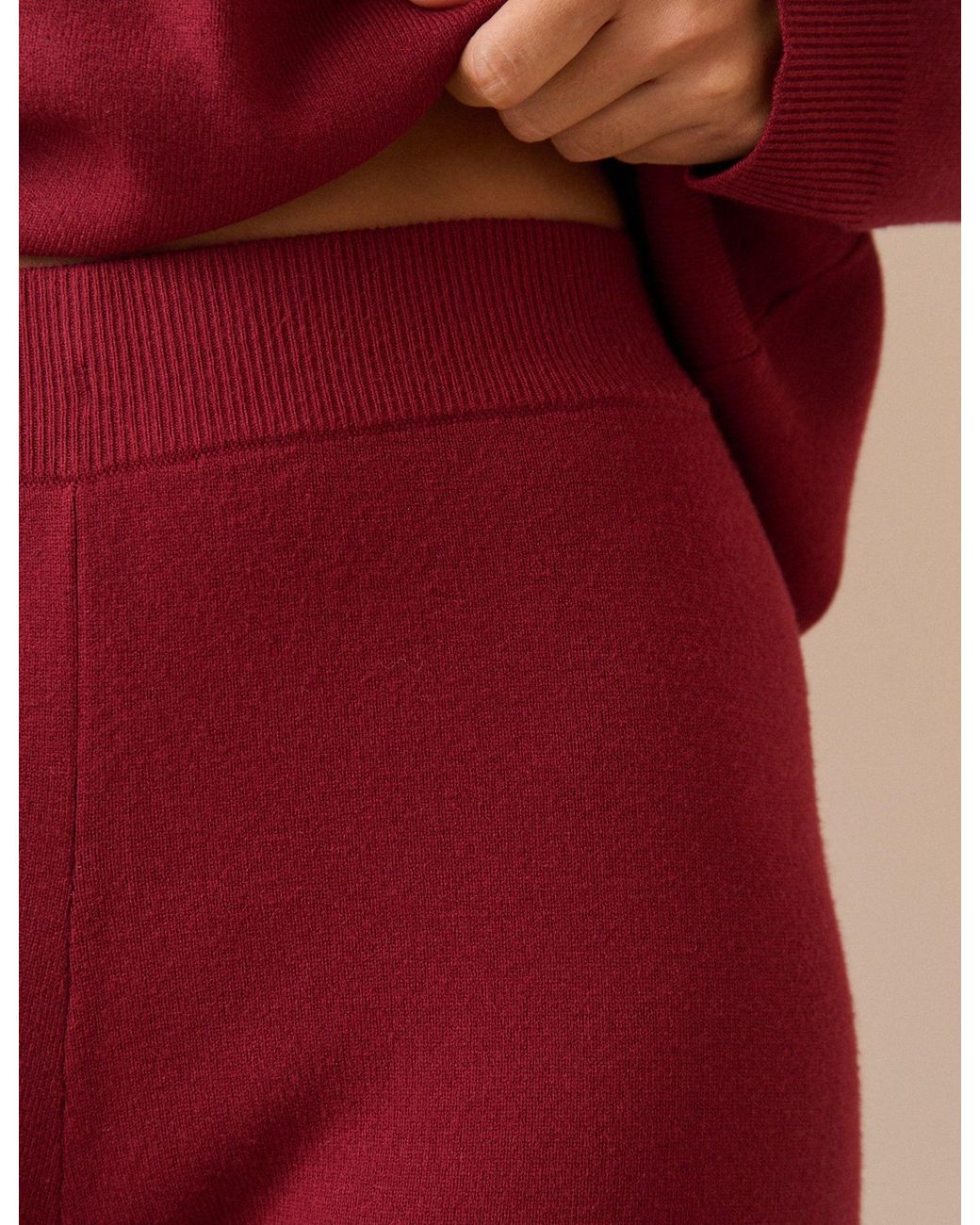 Nobody's Child Red Knitted Straight Leg Trousers