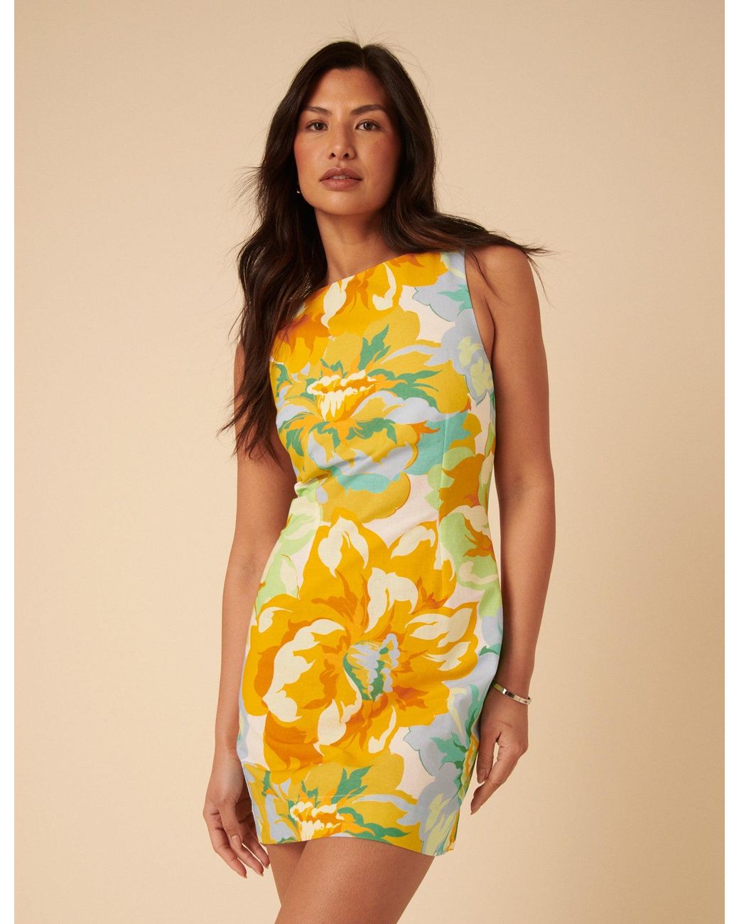 Nobody's Child Orange Floral Freya Mini Dress