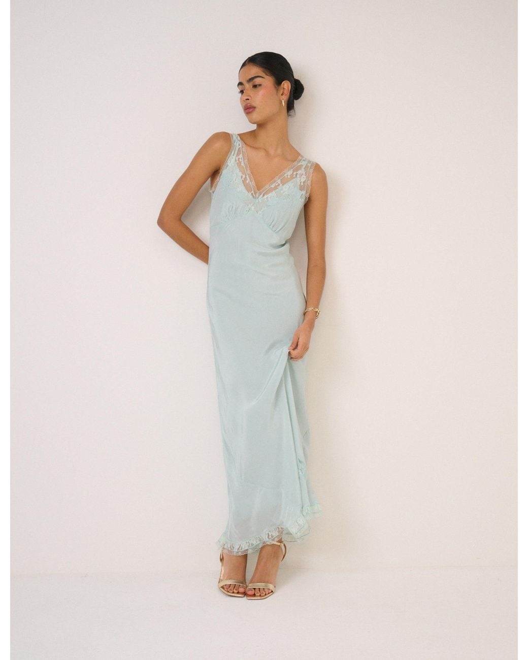 Nobody's Child Natural Lace Lenora Maxi Dress