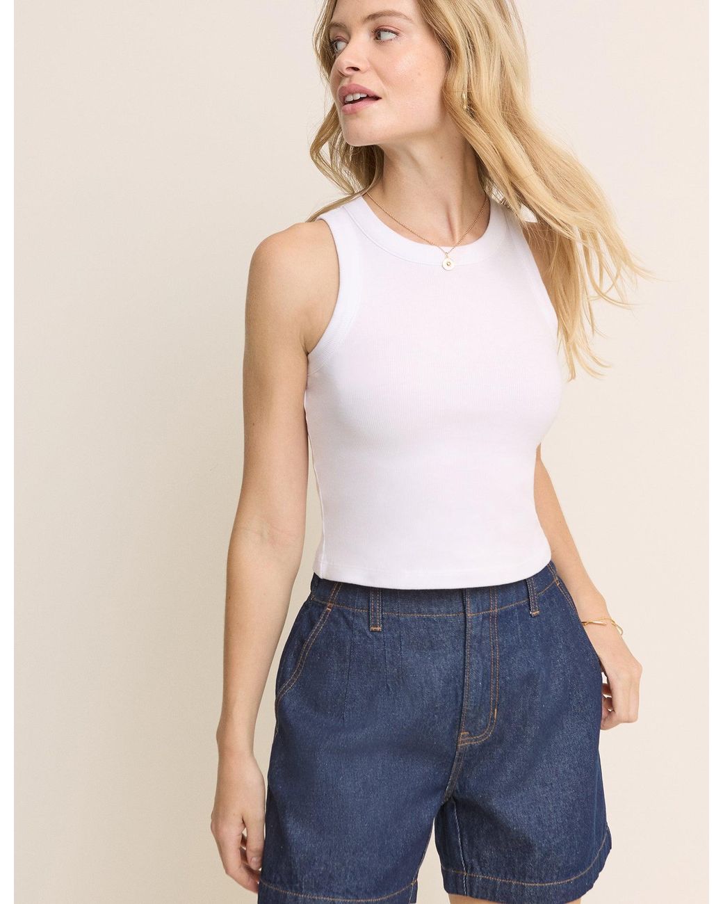 Nobody's Child Blue Mid-Wash Logan A-Line Denim Short