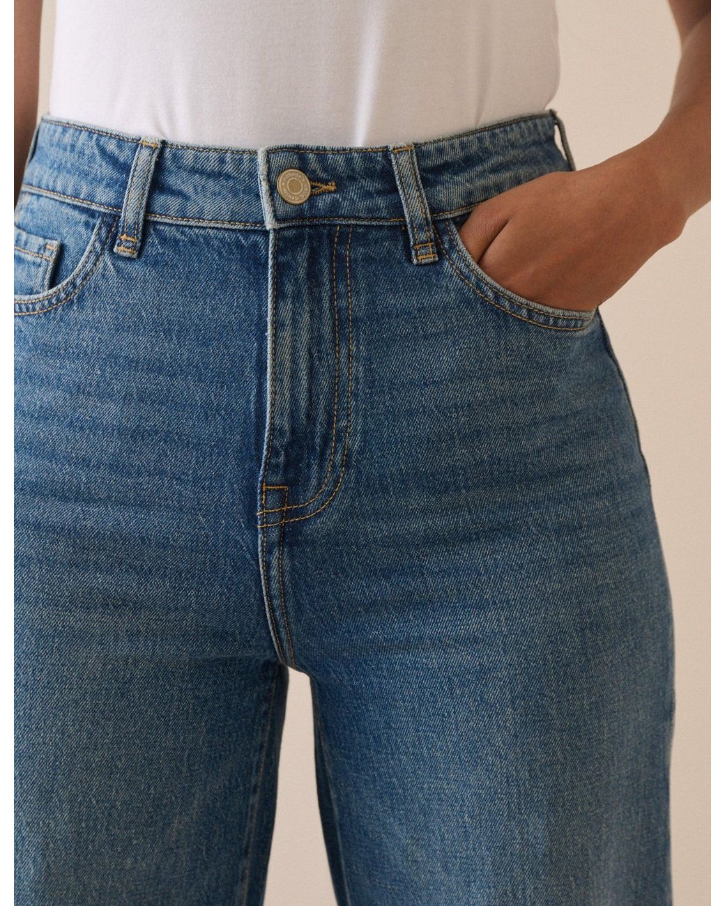 Nobody's Child Blue Mid High Rise Soho Wide Leg Jeans