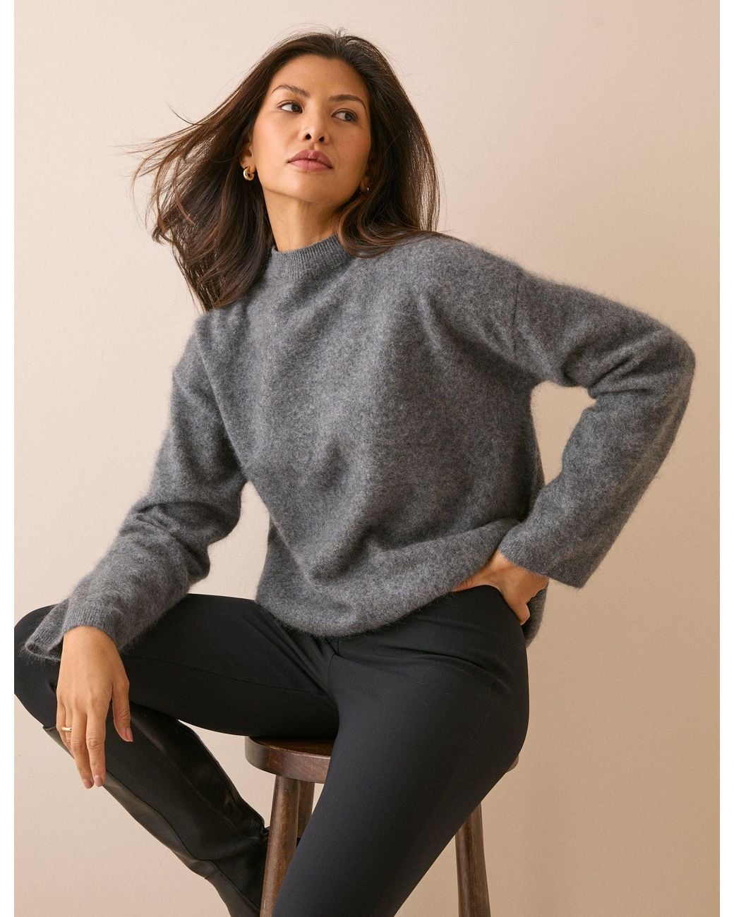 Nobody's Child Natural Ribbed High-Waisted Leggings