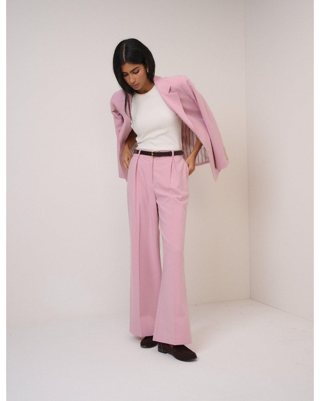 Nobody's Child Brown High Waisted Wide Leg Trousers