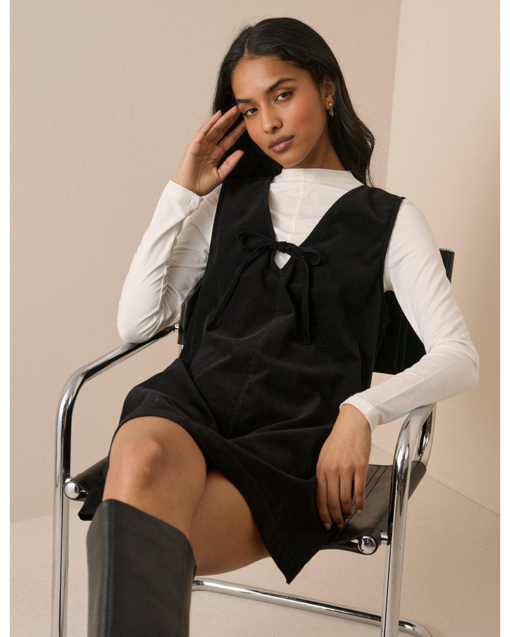 Nobody's Child Black Cord Nila Shift Mini Dress