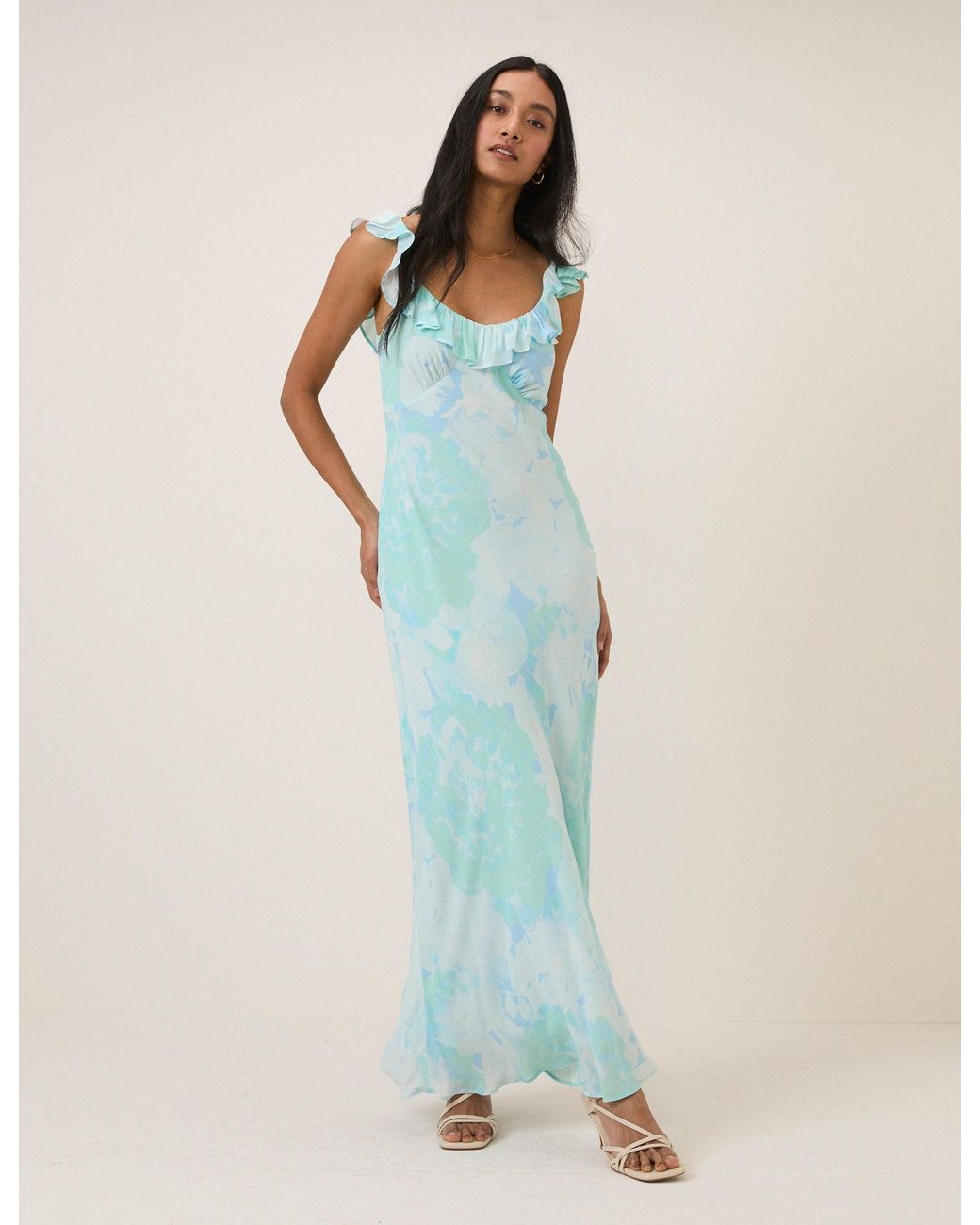 Nobody's Child Blue Floral Chiffon Logan Maxi Dress