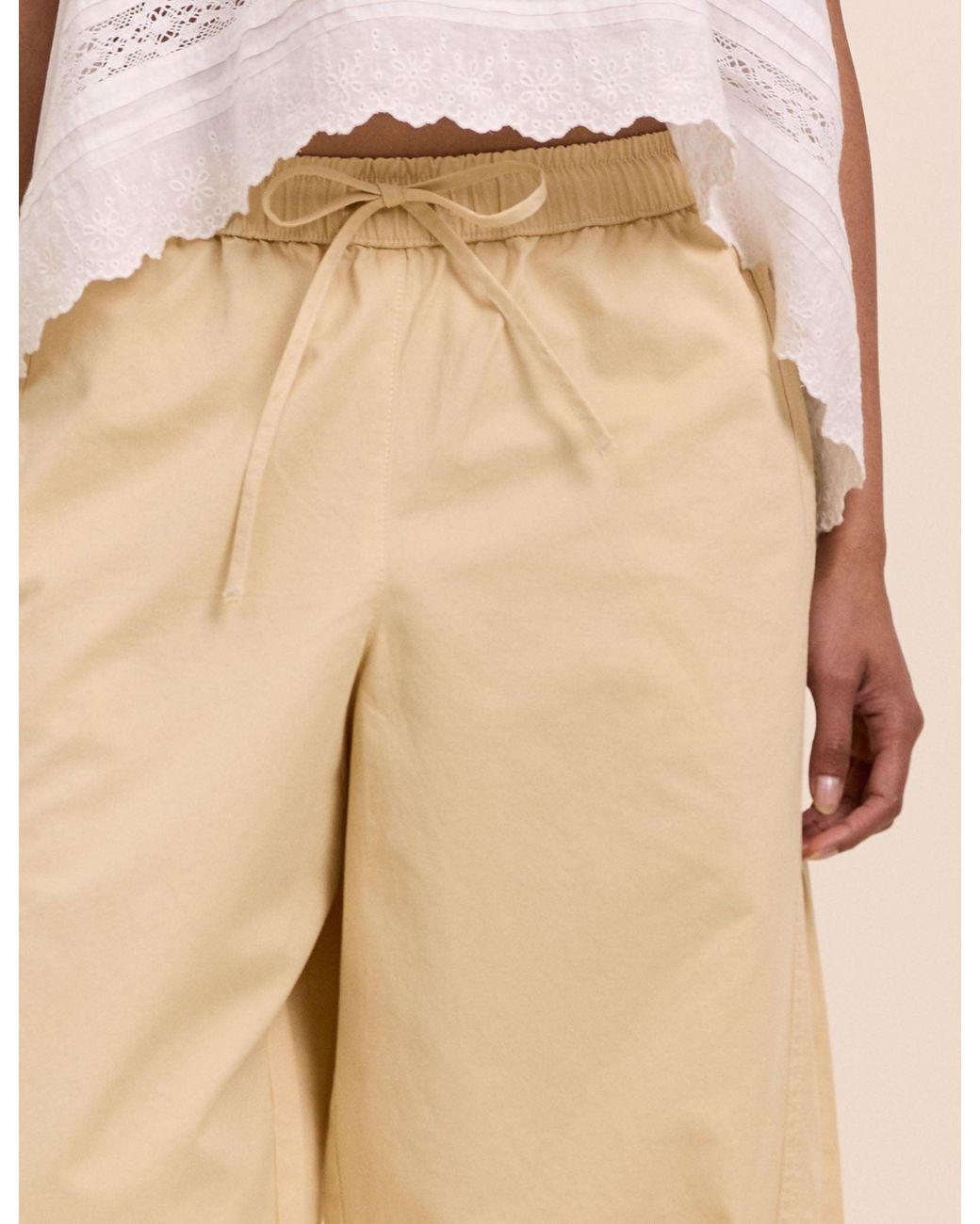 Nobody's Child Natural Butter Barrel Leg Trousers
