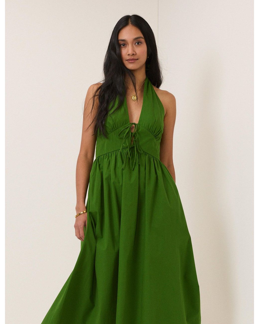 Nobody's Child Green Lilijana Halter Midi Dress
