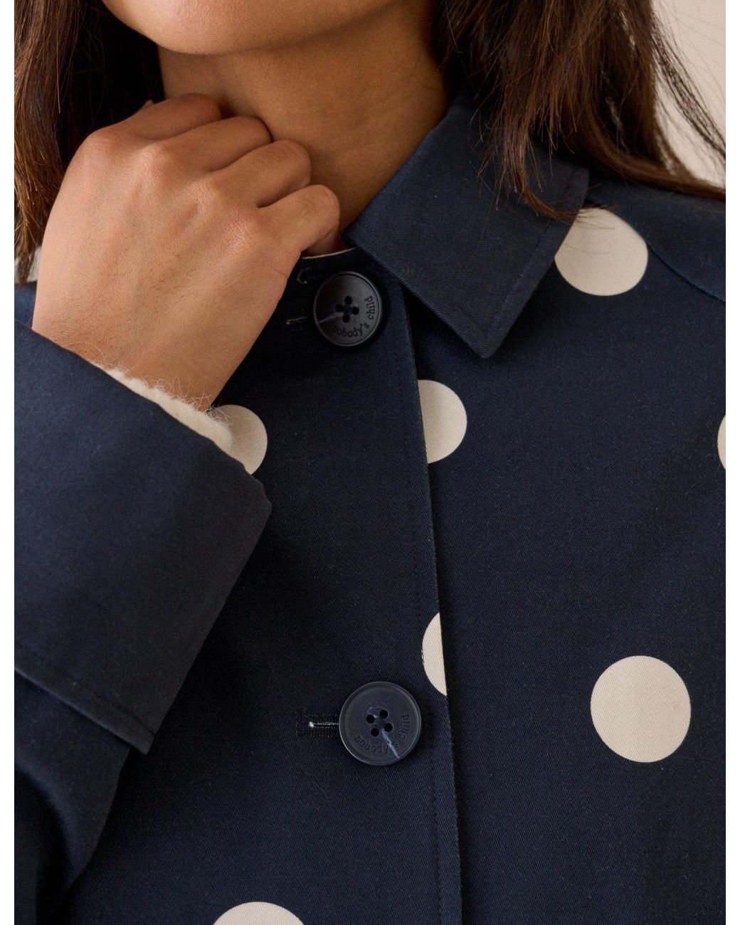 Nobody's Child Blue Polka Dot Oyanti Swing Jacket