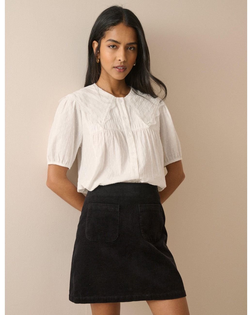 Nobody's Child Natural Cord Patch Pocket Mini Skirt