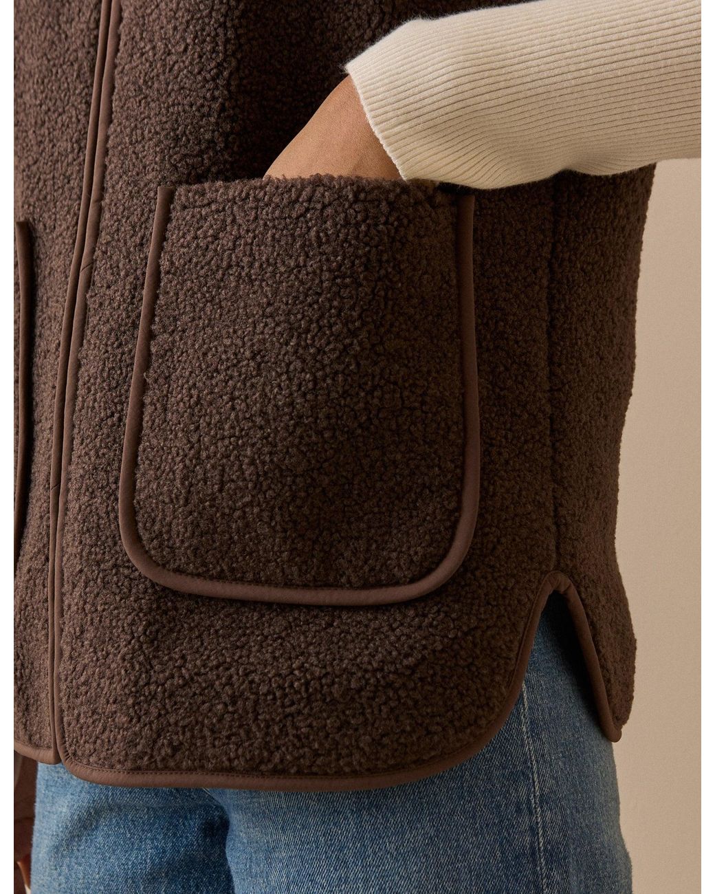 Nobody's Child Brown Chocolate Borg Gilet