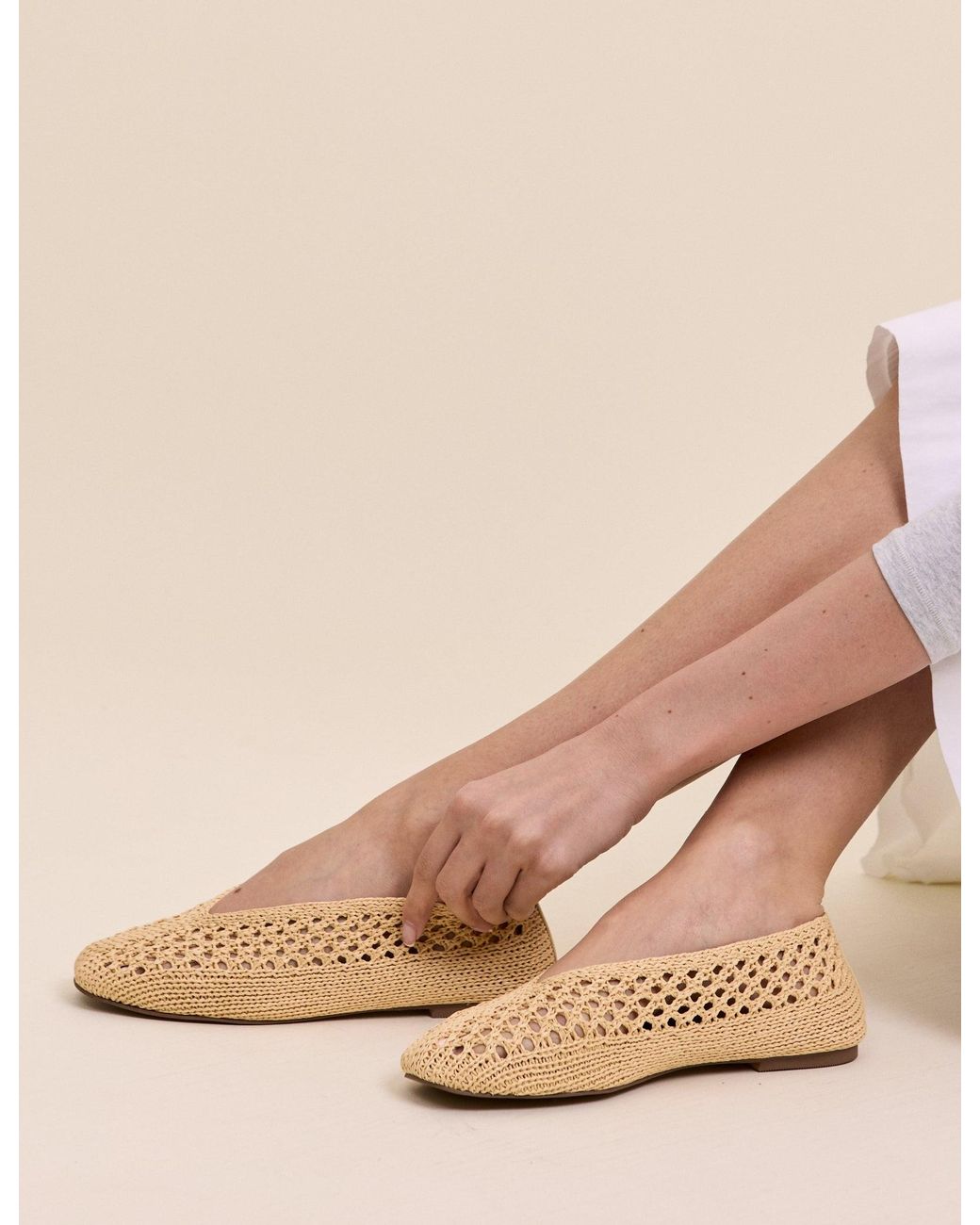 Nobody's Child Natural Raffia Ballet Flats