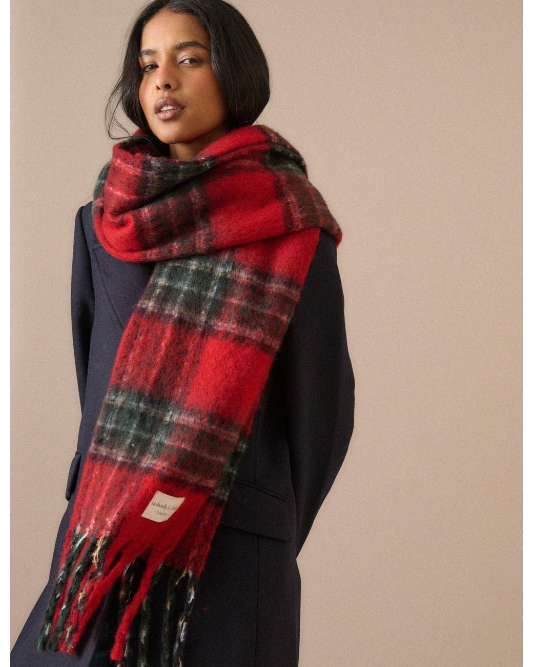 Nobody's Child Red Tartan Blanket Scarf